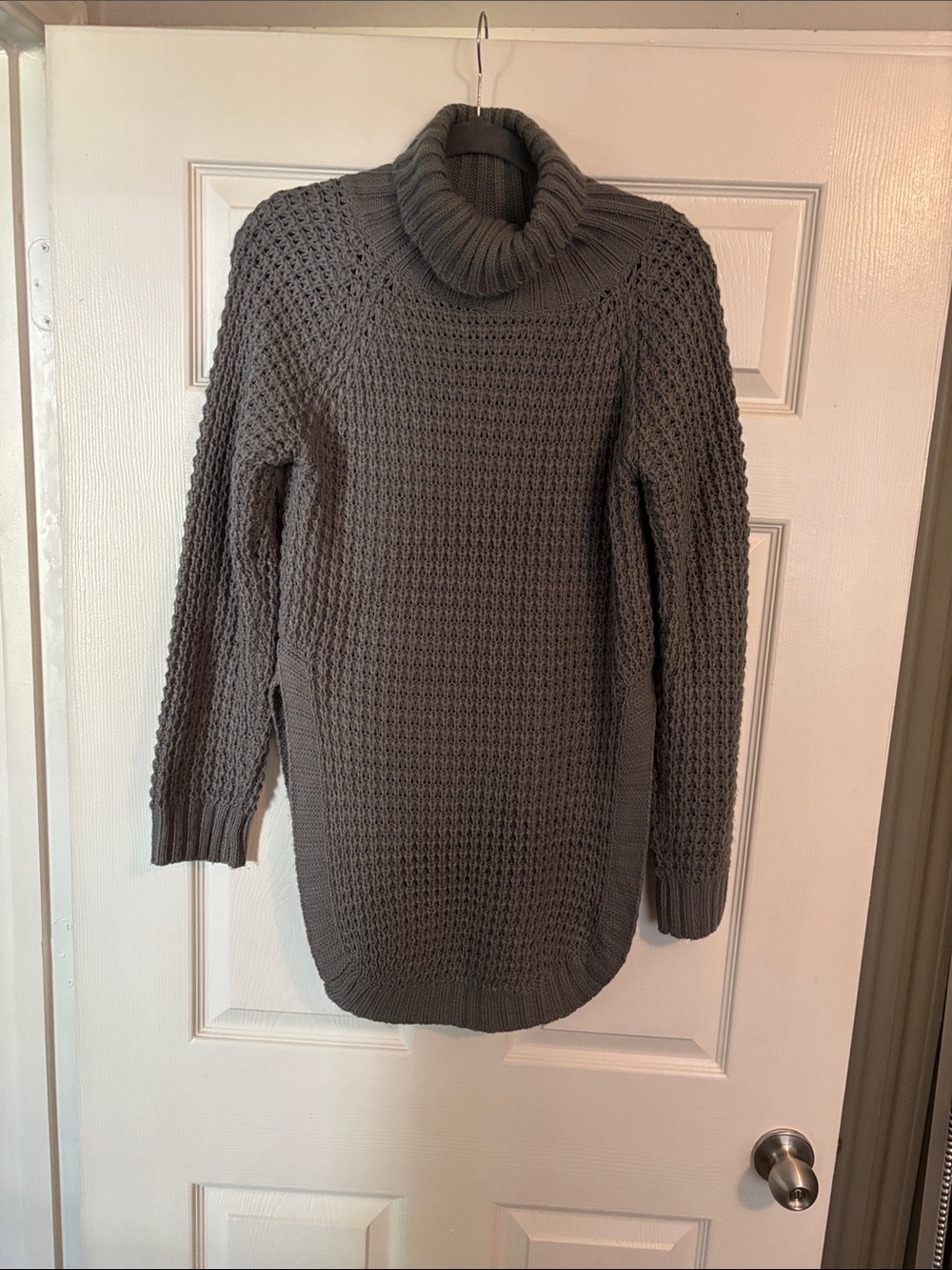 Classic Gray Turtleneck Knit Sweater